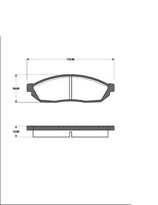 Remblokken Voor Honda Civic I, II - 12.84   Excl.Slijtagecontact afbeelding 1