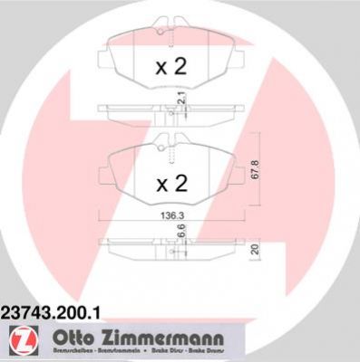 Remblokken voor W 211 Incl Slijtage contact ZIMMERMANN afbeelding 1