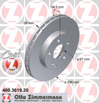 Set Voorremschijven W211 200/220/240 Benzine&Diesel ZIMMERMANN afbeelding 1