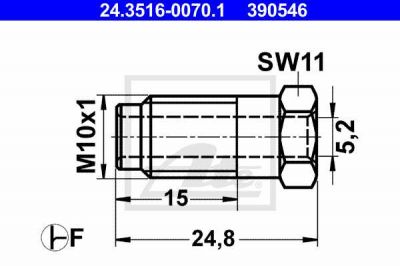 Wartelmoer Schroefdraadmaat: M10x1, Boring-Ø: 5,0 mm ATE afbeelding 1