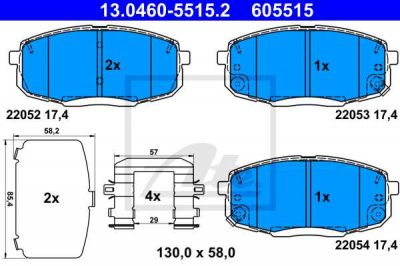 Remblokken vooras Hyundai Kona 1.0 T-GDI, 1.6 CRDI  ATE afbeelding 1