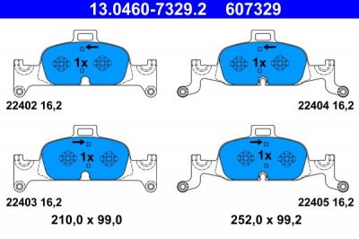 Remblokken vooras A4 09.15- A5 Q5 PR-1LE/LF  ATE QUALITAT afbeelding 1