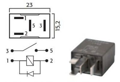 MICRO CONTACT MAAK RELAIS 24V 10A MET DIODE (1ST) afbeelding 1