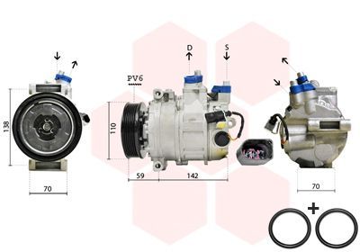Compressor, airconditioning GOLF V-VII PASSAT TIGUAN CADDY   afbeelding 1
