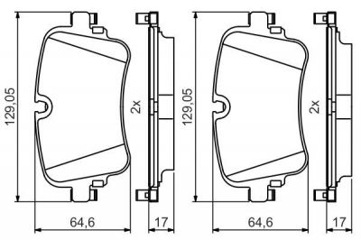 Remblokkenset achteras A6 V (C8, 4A2) (02/18-), A7 II  E-TRON afbeelding 1