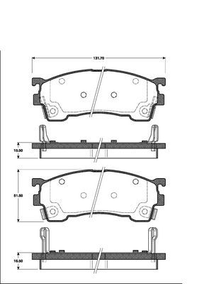 Set Voorremblokken Mazda 626 IV, MX-6, Premacy, Xedos - 10.99 afbeelding 1