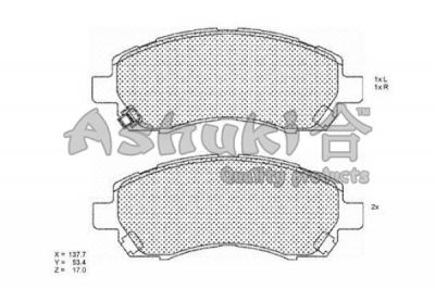 Set Voorremblokken Subaru Impreza, Legacy II  ASHUKI QUALITAT afbeelding 1