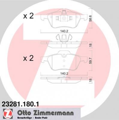 Remblokken voor Mini R50/52/53  ZIMMERMANN QUALITAT afbeelding 1