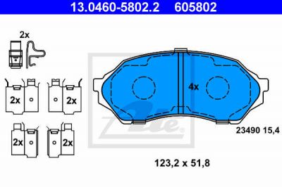 Set Voorremblokken Mazda 323 F, S VI 09.98 -  ATE QUALITAT afbeelding 1