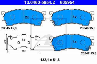 Set Voorremblokken Mazda 323 F/S, 626 IV/V, Premacy ATE QUALITAT afbeelding 1