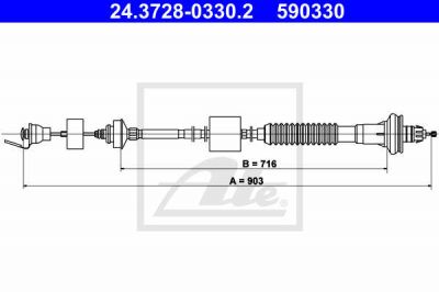 Koppelingskabel Citroen Xsara Picasso (Zelfstellend) 12.99 - ATE afbeelding 1