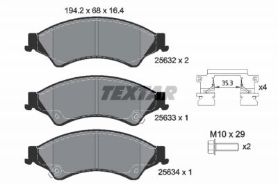 Set Voorremblokken Ford Ranger (TKE) 2.2/3.2 TDCI   TEXTAR afbeelding 1