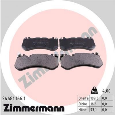Set Voorremblokken (W204) (W211, W212)  C63 AMG ZIMMERMANN afbeelding 1