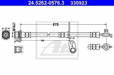 Remslang links voor Avensis (_T25_), Corolla (_E12_)  ATE afbeelding 1