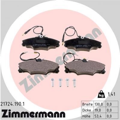 Set Voorremblokken Peugeot 406 11.95 - 10.04  ZIMMERMANN afbeelding 1