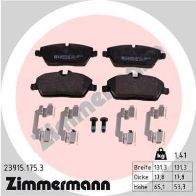 Remblokken vooras Mini R55/56/57/58/59 ZIMMERMANN afbeelding 1