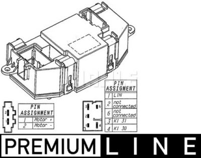 Regelaar, interieurventilator A4 -16, A5 -17 Mahle, Premium Line afbeelding 1